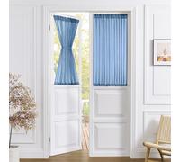 Tollpiz Piccola tenda trasparente per porta, armadio, in lino, testurizzata, filtrante la luce, in voile, per porta francese, con tasca per asta, patio, porta in vetro, 63,5 x 101,6 cm di lunghezza,