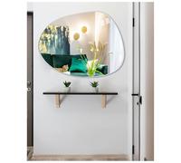 TOLOVIC Adesivi da Parete Asimmetrico Specchio da parete Vetro Asimmetrico Senza Cornice per Soggiorno Armadio Bagno Trucco