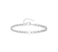 TOLOWOBK Bracciale da uomo donna in acciaio inossidabile con lettere dalla A alla Z iniziale regalo di compleanno festa del papà e della mamma per papà mamma nonno nonna marito figlio coppia, Senza