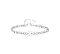 TOLOWOBK Bracciale da uomo donna in acciaio inossidabile con lettere dalla A alla Z personalizzate iniziali bracciali da uomo regalo di Natale compleanno per papà mamma marito figlio coppia