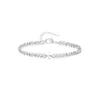 TOLOWOBK Braccialetti da uomo in argento con iniziale, regalo per uomini e ragazzi, in acciaio inossidabile, con lettere dalla A alla Z, regalo di Natale e compleanno per papà, figlio, marito