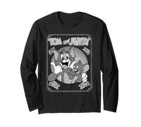 Tom And Jerry Black And White Poster Maglia a Manica