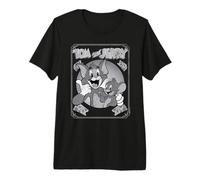 Tom And Jerry Black And White Poster Maglietta Premium