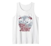 Tom And Jerry Christmas Santa Hats Retro Canotta