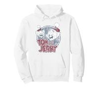 Tom And Jerry Christmas Santa Hats Retro Felpa con Cappuccio