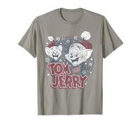 Tom And Jerry Christmas Santa Hats Retro Maglietta