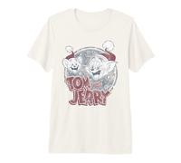 Tom And Jerry Christmas Santa Hats Retro Maglietta Premium