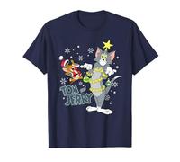 Tom And Jerry Merry Christmas Tinsel Tangle Maglietta