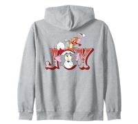 Tom And Jerry Santa Hat Christmas Joy Felpa con Cappuccio