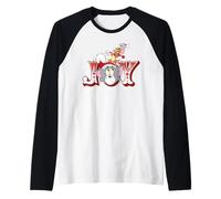 Tom And Jerry Santa Hat Christmas Joy Maglia con Maniche Raglan