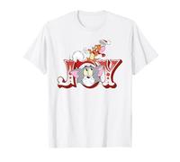 Tom And Jerry Santa Hat Christmas Joy Maglietta