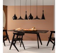 Tom Dixon Beat Range Linear lampada a sospensione a 6 luci nera Tom Dixon