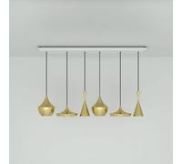 Tom Dixon Beat Range Linear Lampada a sospensione a 6 luci ottone Tom Dixon