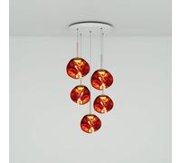 Tom Dixon Lampada a sospensione Melt Mini Round, rame, 73 cm, a 5 luci. Tom Dixon