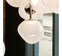 Tom Dixon, lampada LED a sospensione Melt, Ø 28 cm, opalino/argento Tom Dixon