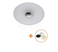 Tom Dixon Press Lampada da soffitto/parete LED, bianco - ø35 cm - incl. cappucci argento/dorato/nero