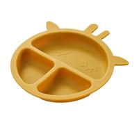 TOM ET ZOE, PU0034, Piatto in Silicone Giraffa per Bambini, Design Divertente e Antiscivolo, 3 Scomparti per pasti Vari, Facile da Pulire, Giallo, Taglia Unica, Colori Assortiti