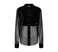 Tom Ford, ,Blouses & Shirts ,Donna ,Nero ,S Camicia Nera Abbottonata con Pannelli in Seta