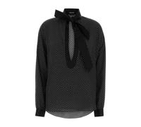 Tom Ford, ,Blouses & Shirts ,Donna ,Nero ,S Seta a Pois Piccoli Stampata