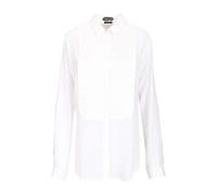Tom Ford - Camicia Smoking in Seta con Plastron Pieghettato - - Blouses & Shirts - Donna - Bianco - M