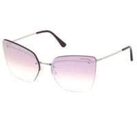 Tom Ford Camilla-02 Ft 0682 Occhiali Da Sole Donna Argento Farfalla Rosa 63mm