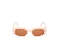 Tom Ford Cielle Ft1187 Occhiali Da Sole Unisex Bianco Ovali Marrone 52mm