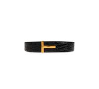 Tom Ford - Cintura T Icon in Coccodrillo - - Accessories - Uomo - Nero - 90 CM