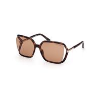 TOM FORD Donna FT1089 SOLANGE-02 52E Occhiali da sole Iniettato Havana Marrone Farfalla Normale