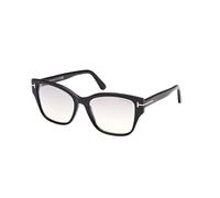 TOM FORD Donna FT1108 ELSA 01C Occhiali da sole Acetato Nero Grigio Farfalla Normale Specchiato