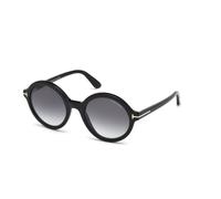 TOM FORD Donna TOM FORD FT0602 NICOLETTE-02 01B Occhiali da sole Acetato Nero Grigio Rotonda Normale Sfumato
