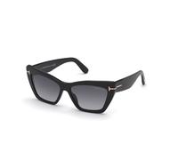 TOM FORD Donna TOM FORD FT0871 WYATT 01B Occhiali da sole Acetato Nero Grigio Cat Eye Normale Sfumato