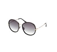 TOM FORD Donna TOM FORD FT0946 HUNTER-02 01B Occhiali da sole Metallo Nero Grigio Rotonda Normale Sfumato