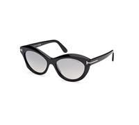TOM FORD Donna TOM FORD FT1111 TONI 01C Occhiali da sole Acetato Nero Grigio Rotonda Normale Specchiato