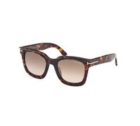 TOM FORD Donna TOM FORD FT1115 LEIGH-02 52G Occhiali da sole Acetato Havana Marrone Squadrata Normale Sfumato