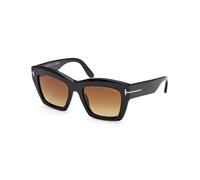 TOM FORD Donna TOM FORD FT1191 LUNA 01F Occhiali da sole Acetato Nero Marrone Farfalla Normale Sfumato
