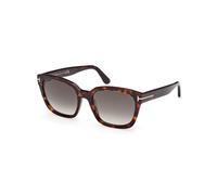 TOM FORD Donna TOM FORD FT1216 HAYLAY 52B Occhiali da sole Acetato Havana Grigio Squadrata Normale Sfumato