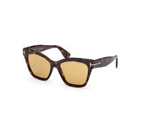 TOM FORD Donna TOM FORD FT1217 ELVIRA 52E Occhiali da sole Acetato Havana Marrone Farfalla Normale