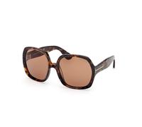 TOM FORD Donna TOM FORD FT1221 SAFFRON 52E Occhiali da sole Acetato Havana Marrone Squadrata Normale Sfumato