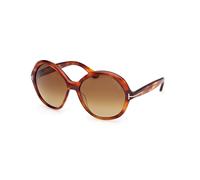 TOM FORD Donna TOM FORD FT1282 ANNABELLE-02 54F Occhiali da sole Acetato Havana Marrone Rotonda Normale