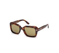 TOM FORD Donna TOM FORD FT1283 NATALIA-02 53N Occhiali da sole Acetato Havana Verde Squadrata Normale