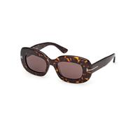 TOM FORD Donna TOM FORD FT1345 ISLAY-02 52E Occhiali da sole Acetato Havana Marrone Squadrata Normale