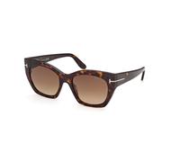 TOM FORD Donna TOM FORD FT1422 JONI-02 52F Occhiali da sole Acetato Havana Marrone Farfalla Normale