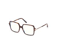Tom Ford Ft5915-b Blue Block Occhiali Da Vista Donna Avana Geometrico