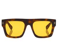 TOM FORD Uomo TOM FORD FT0711 FAUSTO 56E Occhiali da sole Acetato Havana Giallo Squadrata Normale