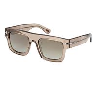 TOM FORD Uomo TOM FORD FT0711 FAUSTO 47Q Occhiali da sole Acetato Marrone Verde Squadrata Normale