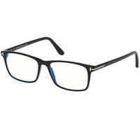 Tom Ford Ft 5584-b Blue Block Occhiali Da Vista Uomo Nero Geometrico
