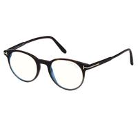 Tom Ford Ft 5695-b Blue Block Occhiali Da Vista Uomo Avana Rotondo
