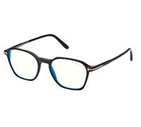 Tom Ford Ft 5804-b Blue Block Occhiali Da Vista Uomo Nero Geometrico 50mm