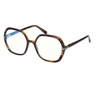Tom Ford Ft 5814-b Blue Block Occhiali Da Vista Donna Avana Geometrico