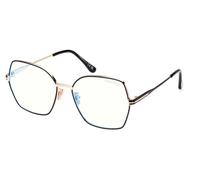 Tom Ford Ft 5876-b Blue Block Occhiali Da Vista Donna Nero Farfalla
